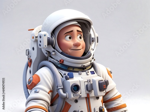 A 3d style astronaut, on a white background © Bruno