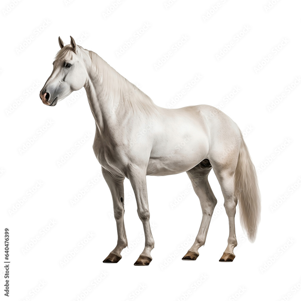 white horse isolated 