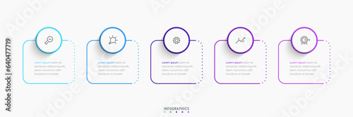 Vector Infographic label design template with icons and 5 options or steps. Can be used for process diagram, presentations, workflow layout, banner, flow chart, info graph.