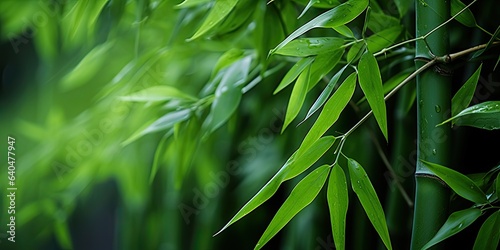 illustration of tropical leaves  bamboo  generative AI