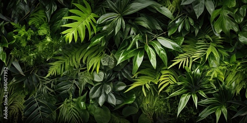 illustration of tropical leaves  bamboo  generative AI