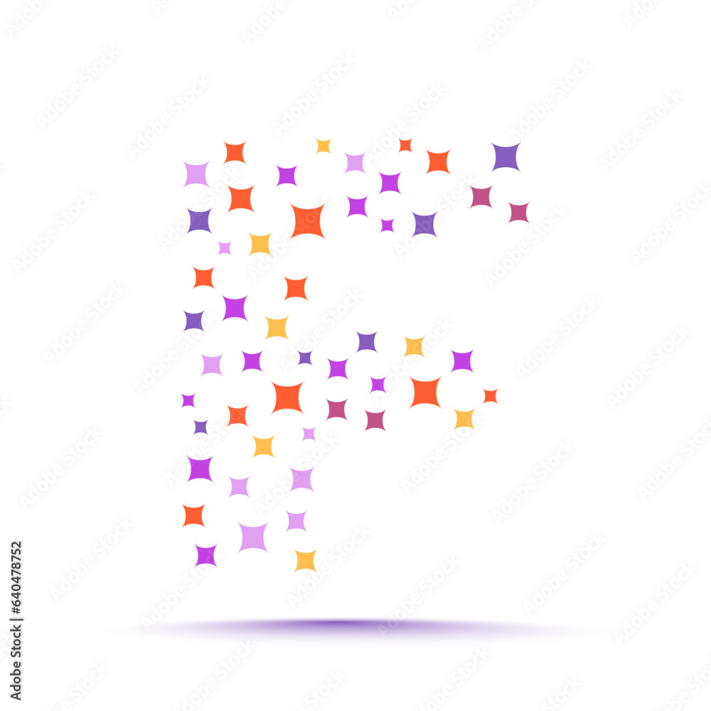 Minimal geometric trendy abstract shape pattern letter f logo design template