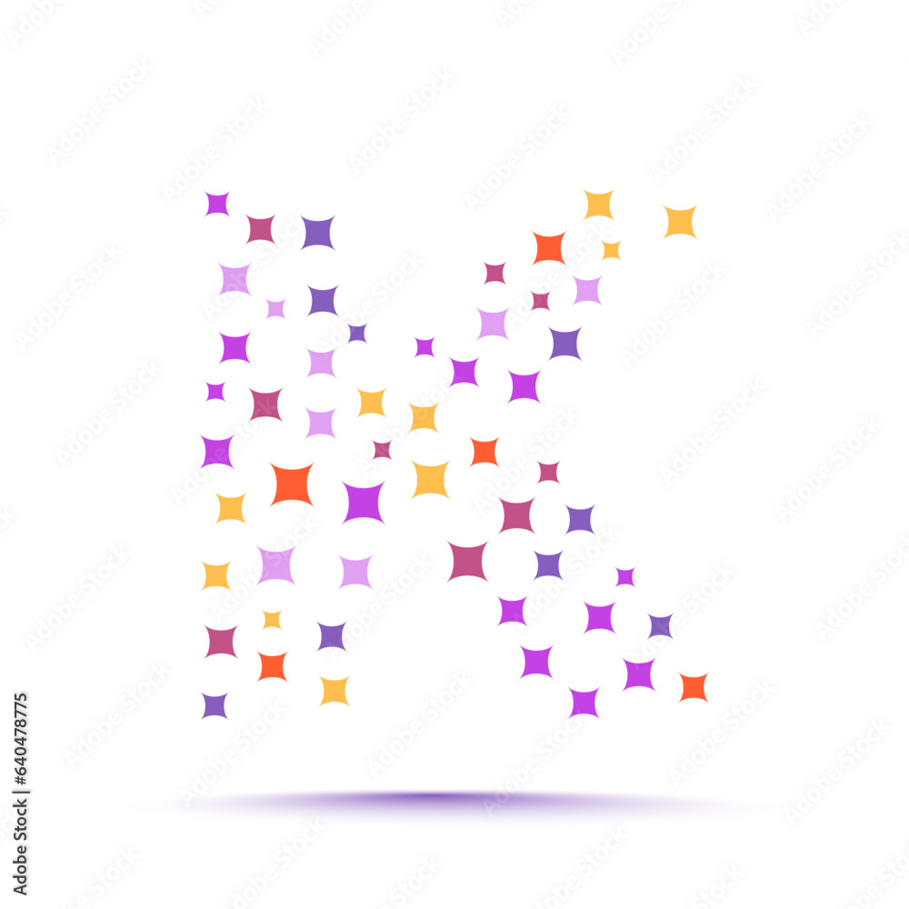 Minimal geometric trendy abstract shape pattern letter k logo design template