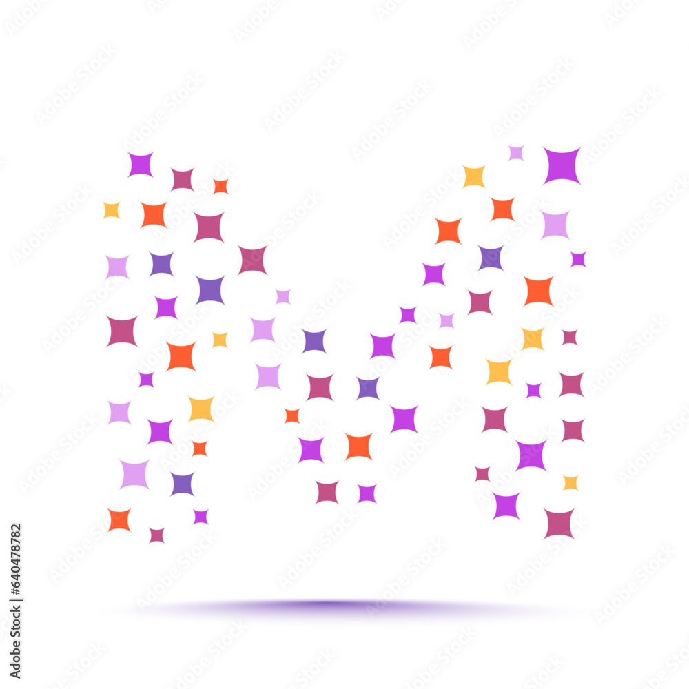 Minimal geometric trendy abstract shape pattern letter m logo design template