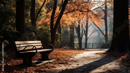 Bench in Autumn Park