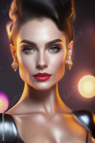 A beautiful and glamorous circus dancer, with her dazzling outfit. Generative AI_3.