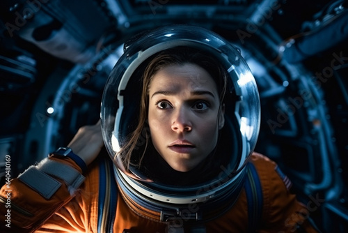 Female astronaut ready for an airless environment in space.  © Jeff Whyte