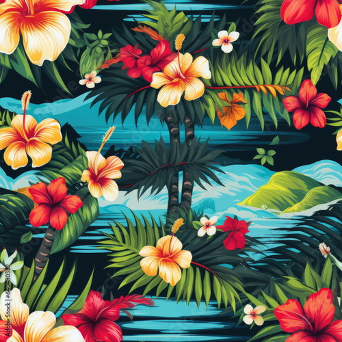 seamless pattern of shirt Hawaii style