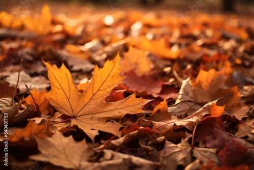 autumn foliage maple leaves on the ground