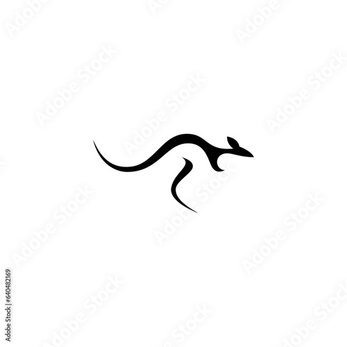 kangaroo abstract illustration vector logo design
