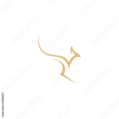 kangaroo abstract logo design with jumping style