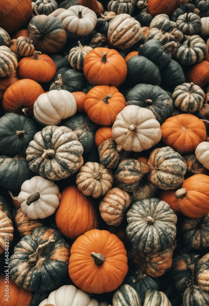 Pile of Pumpkins Background for Halloween