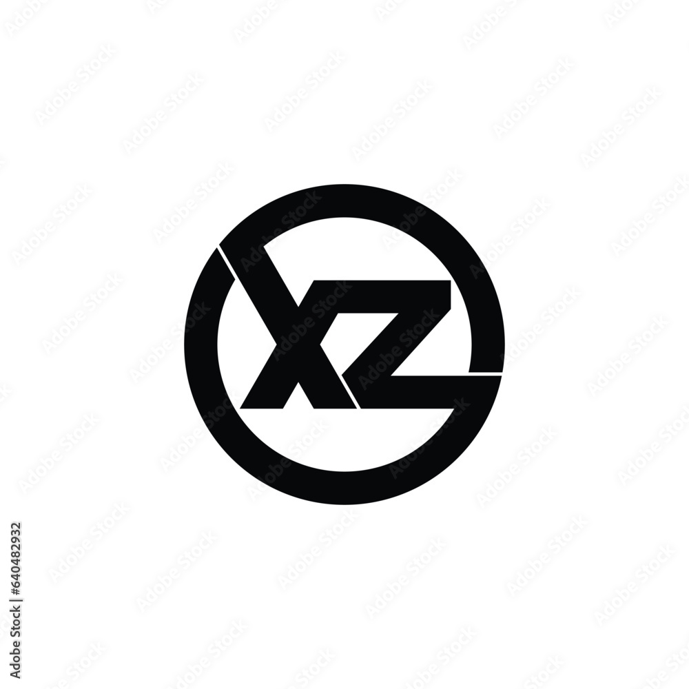Letter XZ circle logo design vector Letter XZ circle logo design vector