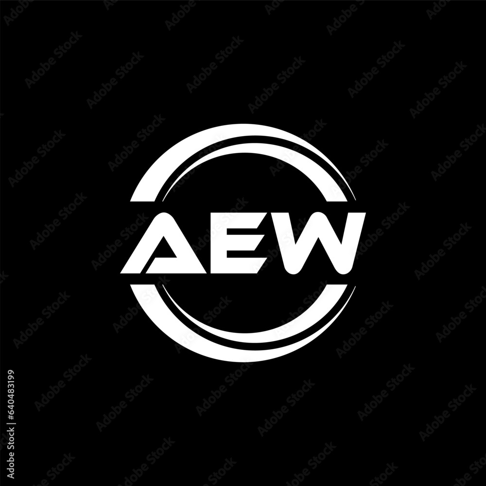 AEW letter logo design with black background in illustrator, vector logo modern alphabet font overlap style. calligraphy designs for logo, Poster, Invitation, etc.