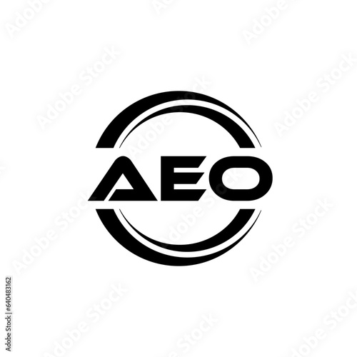 AEO letter logo design with white background in illustrator  vector logo modern alphabet font overlap style. calligraphy designs for logo  Poster  Invitation  etc.