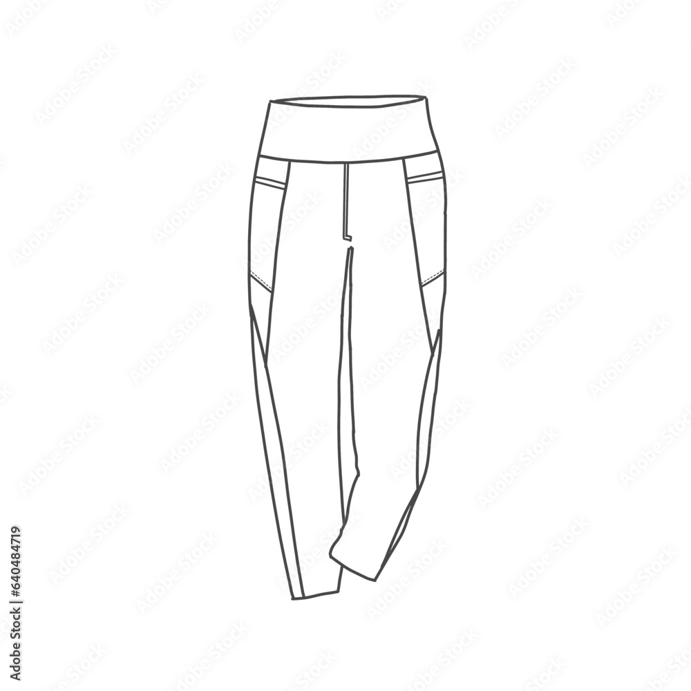 Sport legging pants, yoga leggings with high waist, legging fashion flat vector illustration Sport legging pants, yoga leggings with high waist, legging fashion flat vector illustration