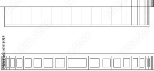 Vector sketch of vintage classic furniture architectural design illustration