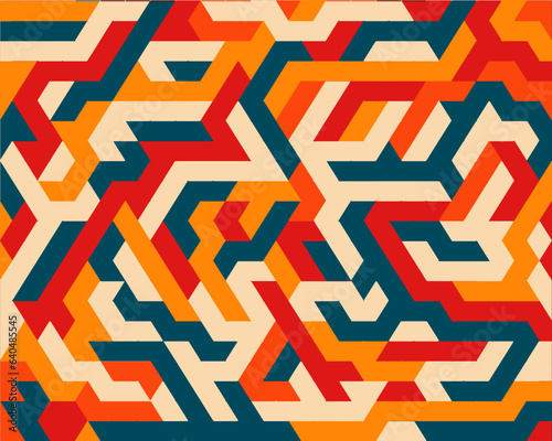 Hispanic heritage month isometric background. Colorful traditional festival template design. Vector trendy pattern illustration