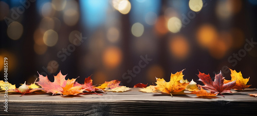 Autumn Magic  Vibrant Colors of Fall Adorn a Rustic Wooden Table