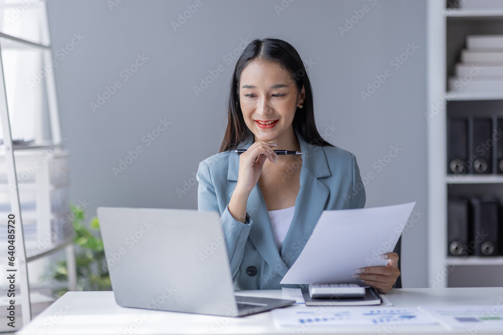 Business Documents, Auditor business asian woman checking searching document legal prepare paperwork or report for analysis TAX, accountant Documents data contract partner deal in workplace office. Business Documents, Auditor business asian woman checking searching document legal prepare paperwork or report for analysis TAX, accountant Documents data contract partner deal in workplace office.