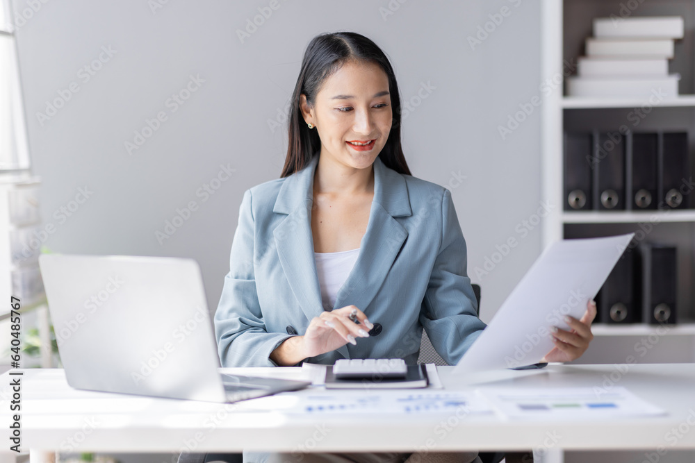 Business Documents, Auditor business asian woman checking searching document legal prepare paperwork or report for analysis TAX, accountant Documents data contract partner deal in workplace office. Business Documents, Auditor business asian woman checking searching document legal prepare paperwork or report for analysis TAX, accountant Documents data contract partner deal in workplace office.