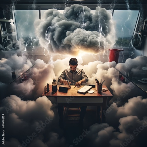 person with cloud