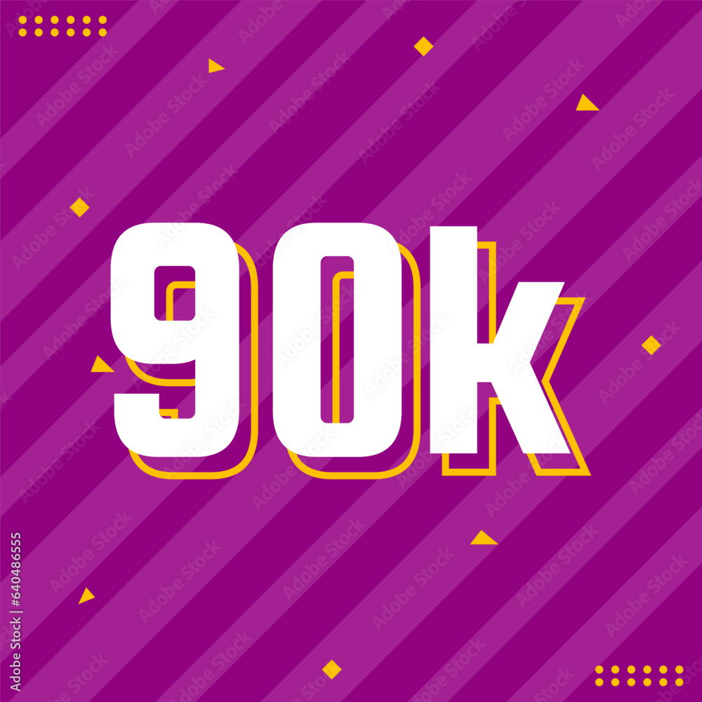 90k followers of social media Stock Vector | Adobe Stock