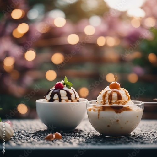 Two bowls of ice cream