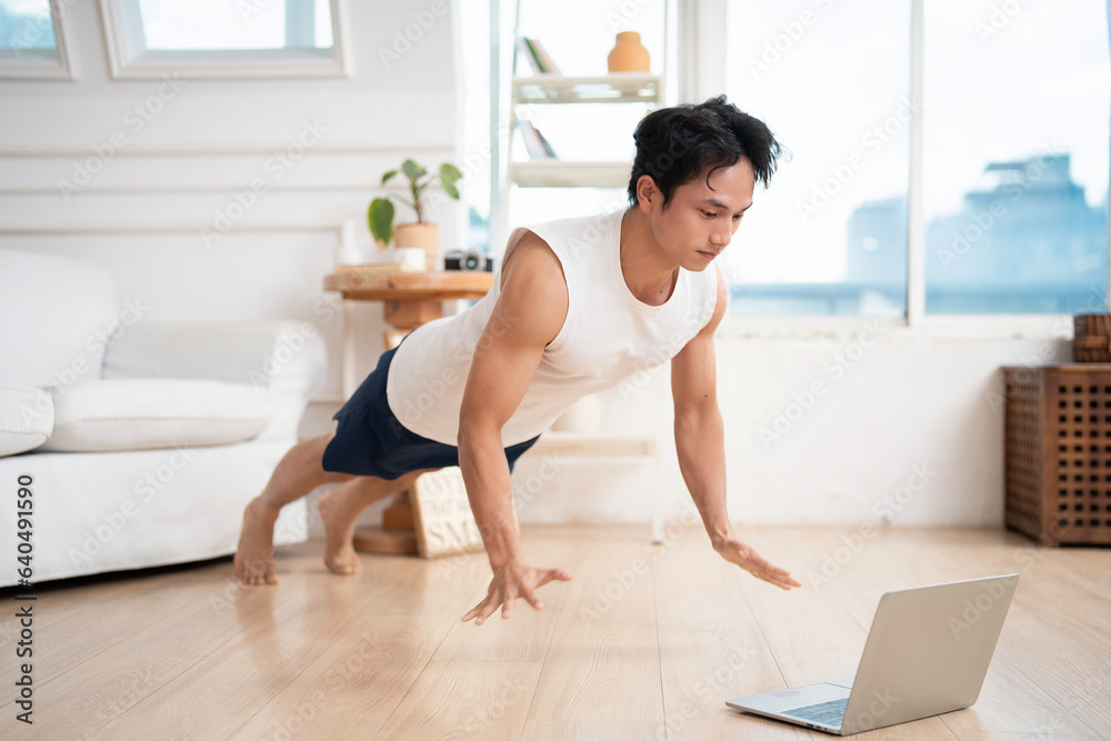 Photo of young Asian man at home Photo of young Asian man at home