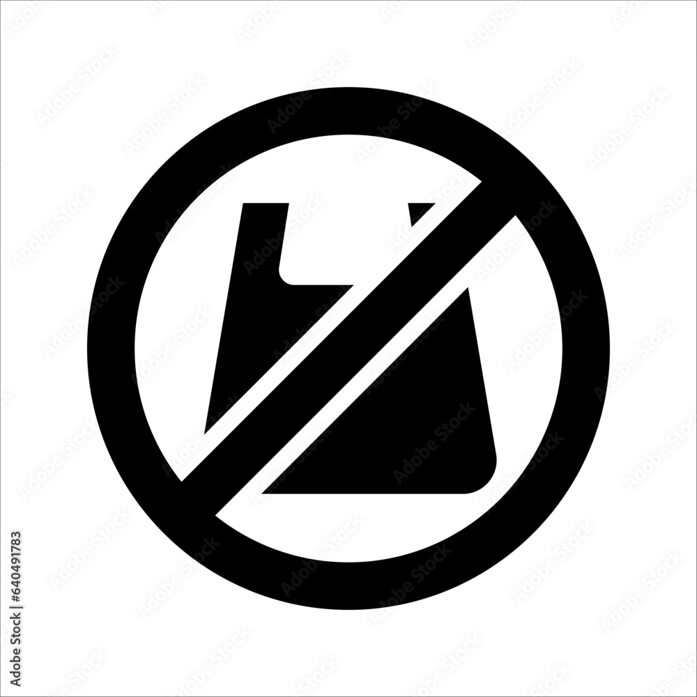 No plastic bag forbidden sign. vector illustration on white background No plastic bag forbidden sign. vector illustration on white background