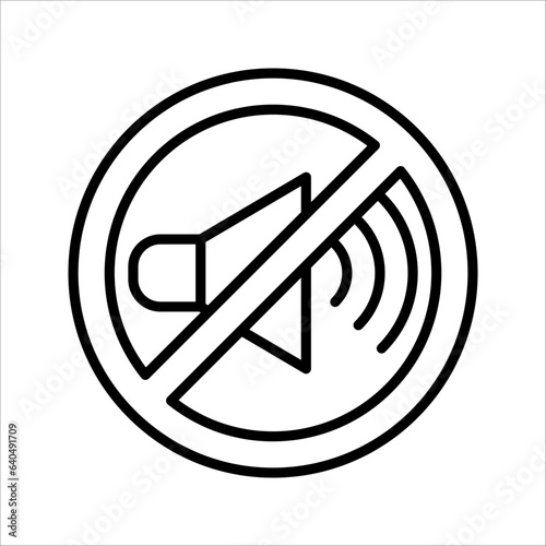 No sound icon, prohibited and silence, no noise sign. Sound on off icon, vector illustration on white background