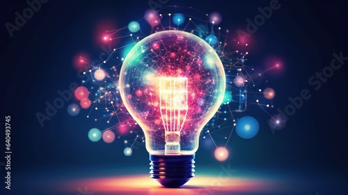 Colorful light bulb idea concept background 