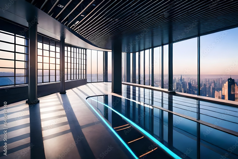Beautiful modern futuristic building interior architecture. Beautiful modern futuristic building interior architecture.