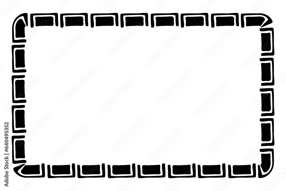 simple seamless vector rectangle hand draw sketch floral border
