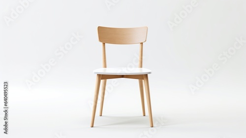 White wooden chair on white background