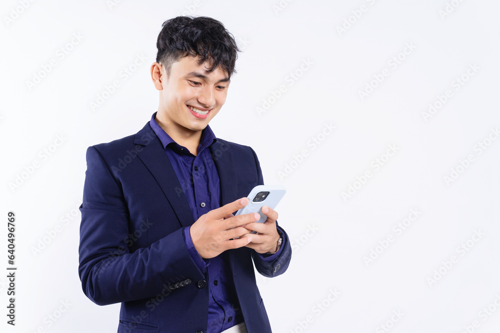 Photo of young Asian businessman on white background Photo of young Asian businessman on white background