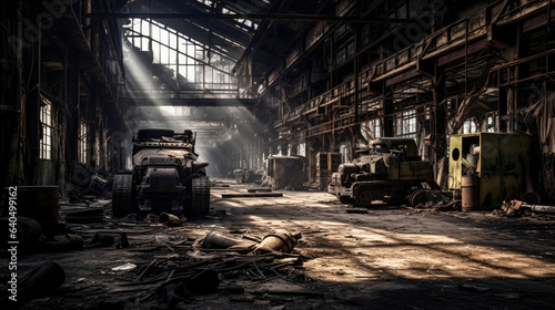 An abandoned bankrupt factory photo