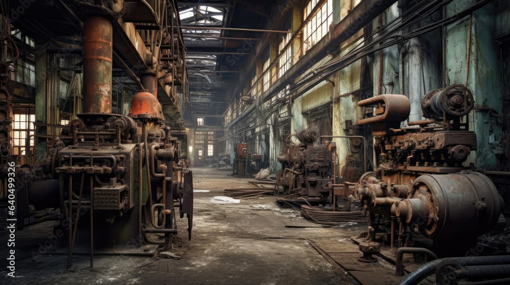 Fototapeta premium An abandoned bankrupt factory