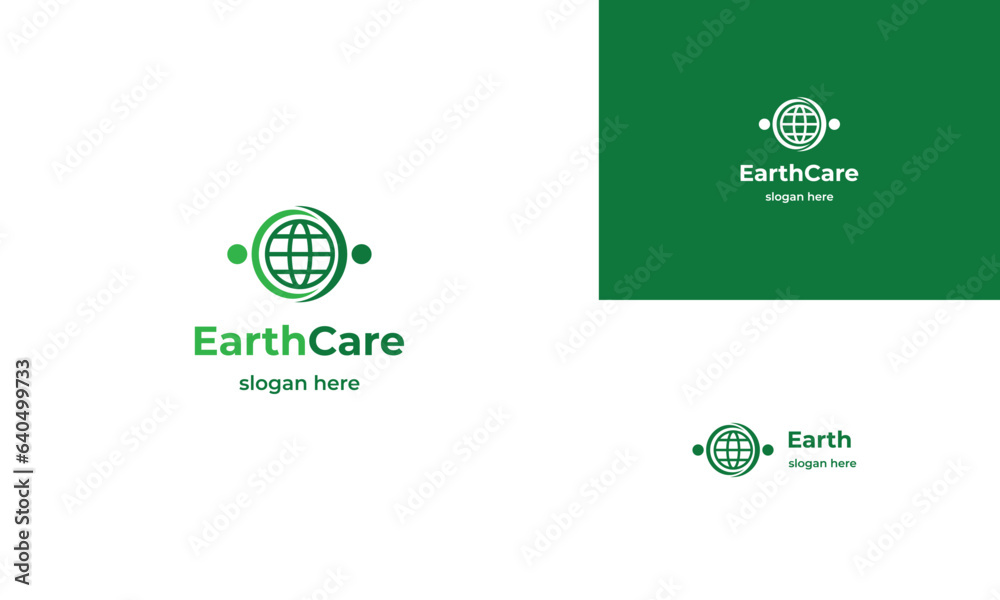 earth care logo design modern concept