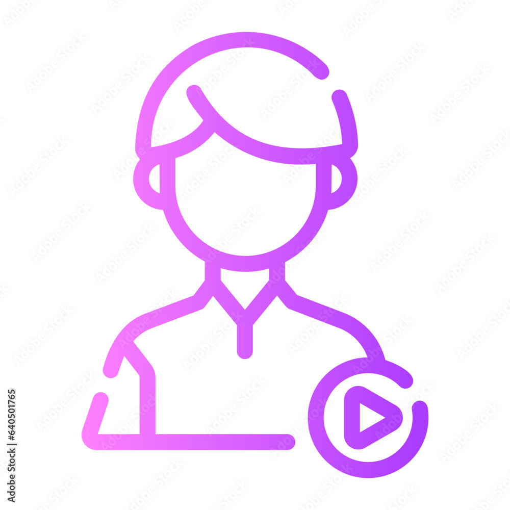 youtuber Line Gradient Icon youtuber Line Gradient Icon