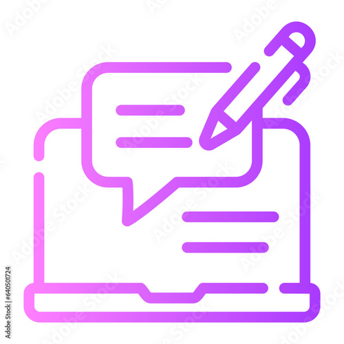 Blogging Line Gradient Icon