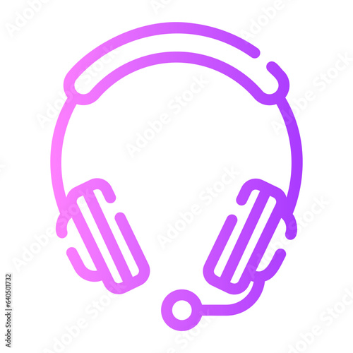 headset Line Gradient Icon