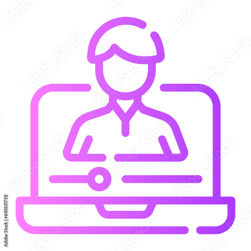 vlogger Line Gradient Icon