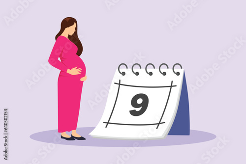 Parents with babies. Family maternity concept. Colored flat vector illustration isolated. 