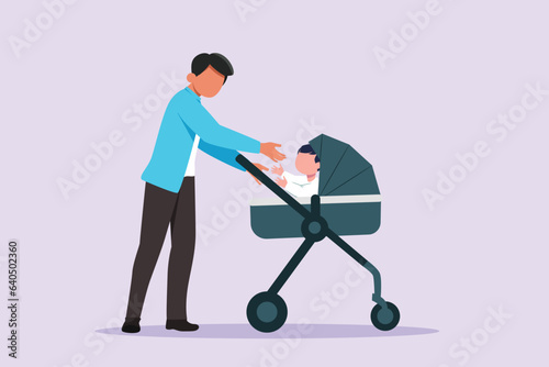 Parents with babies. Family maternity concept. Colored flat vector illustration isolated. 