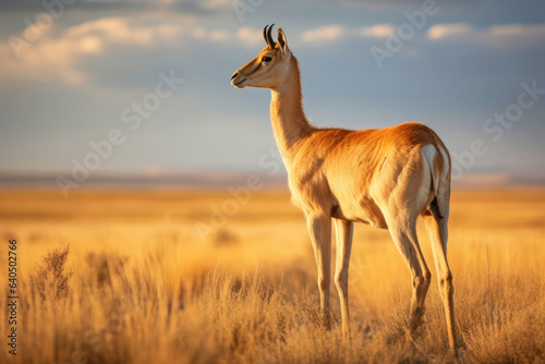 Saiga antelope in the steppe