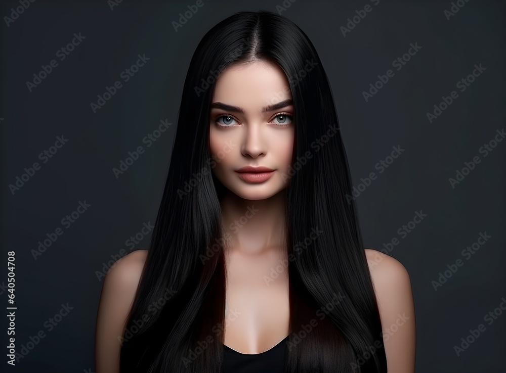 Fashion woman with straight long shiny hair. Beauty and hair care Fashion woman with straight long shiny hair. Beauty and hair care