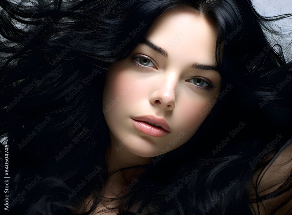 Fototapeta premium portrait of a woman with black hair