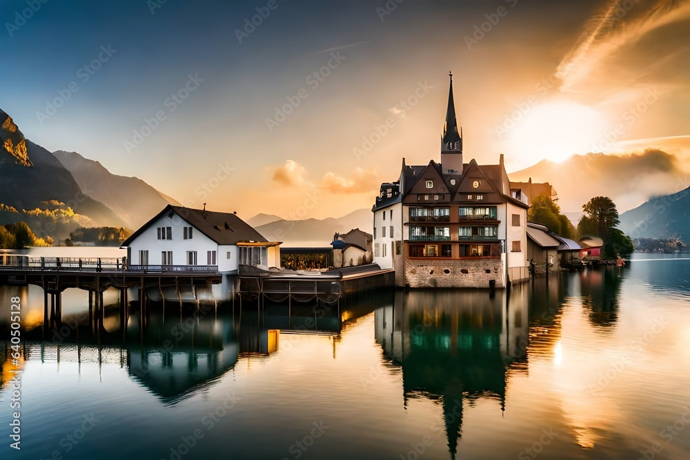 view of the old town ,Hallstatt Landscape