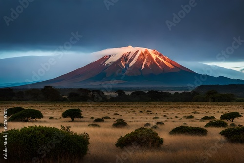 mountain in autumn , Mount Kilimanjaro Landscape